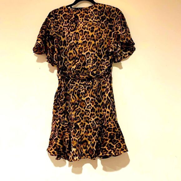 BB Dakota Animal Printed Ruffle mini Dress no tag